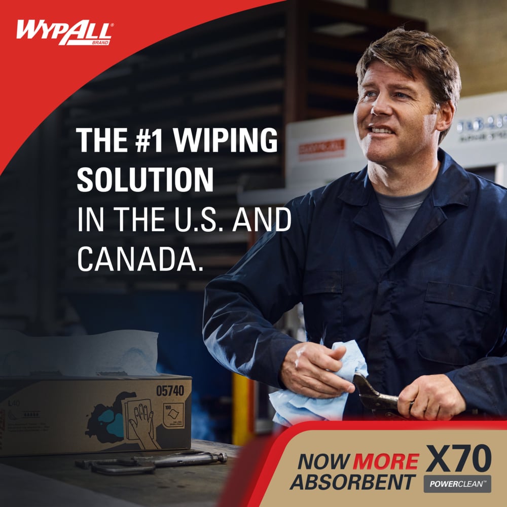 WypAll 55300 PowerClean X70 Medium Duty Cloths