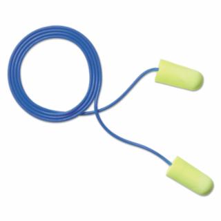 311-1250 E-A-Rsoft™ Yellow Neons™ Foam Earplug, Polyurethane, Yellow, Corded, Regular