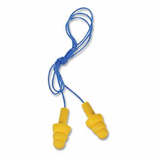 340-4004 E-A-R™ Ultrafit™ Earplugs, Elastomeric Polymer, Yellow, Corded, Poly Bag