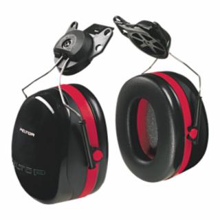 H10P3E PELTOR™ Optime™ 105 Earmuff, 27 dB NRR, Black/Red, Cap Mount