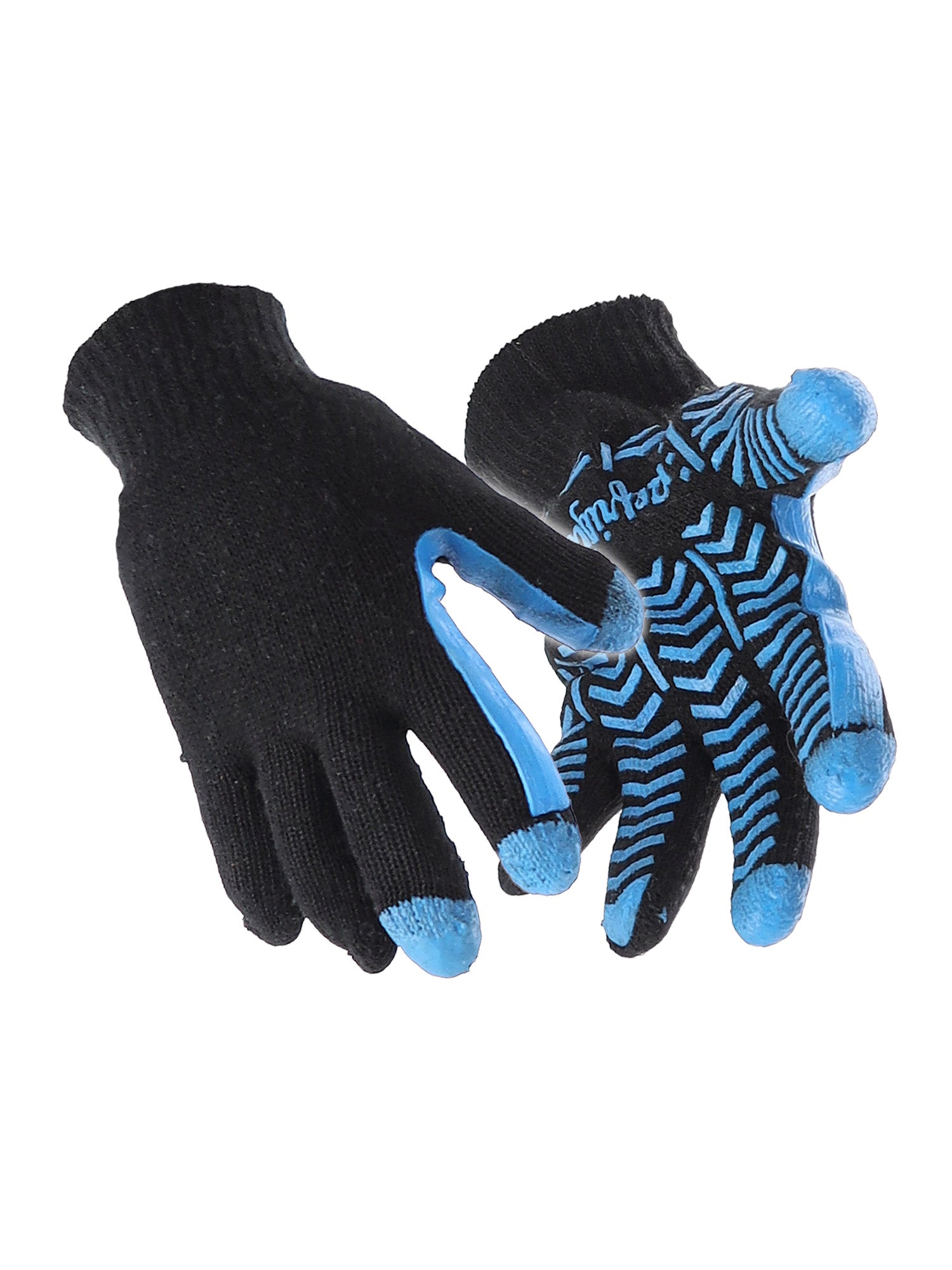 2509 Dual-Layer Herringbone Grip Gloves with 3-Finger Dip Black