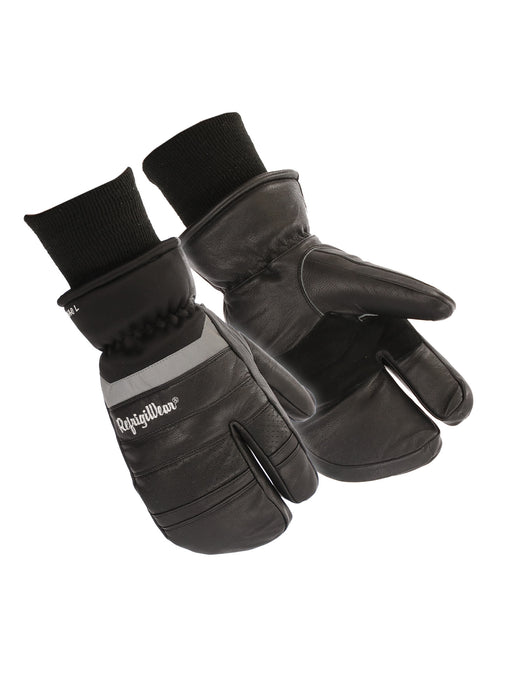 2660 Insulated 3-Finger Leather Mitt Black