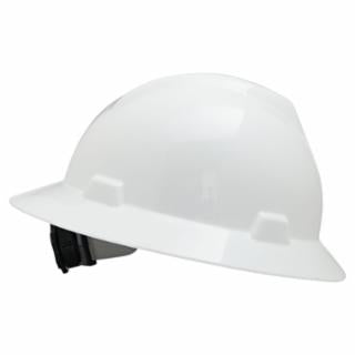 475369 V-Gard® Protective Hats, Fas-Trac Ratchet, Slotted Hat, White 20/CASE