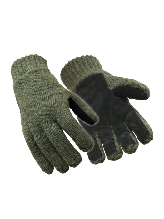 521 Insulated Wool Leather Palm Glove Green