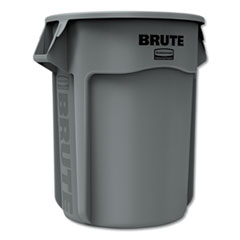 RCP265500GY Vented Round Brute Container, 55 gal, Plastic, Gray EA