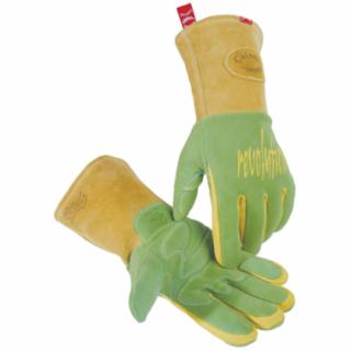 1816 revolution® Deerskin FR Foam Fleece Lined MIG/Stick Welding Gloves,Green/Gold. Pair