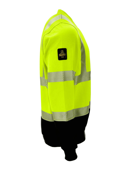 8465 HiVis Crewneck Sweatshirt with Reflective Tape Lime