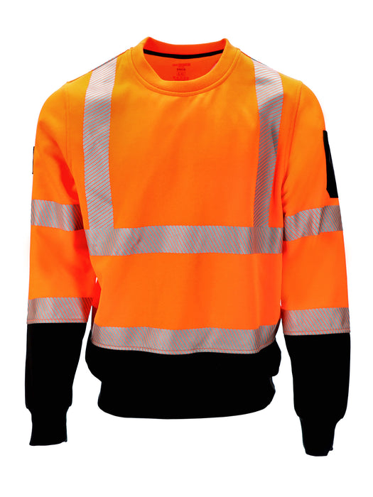 8465 HiVis Crewneck Sweatshirt with Reflective Tape Orange