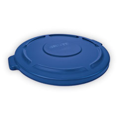 RCP263100BE BRUTE Self-Draining Flat Top Lids for 32 gal Round BRUTE Containers, 22.25" Diameter, Blue EA