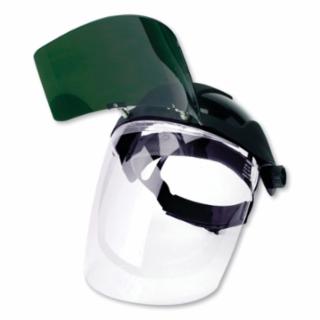 S32151  DP4™ Series Multi-Purpose Faceshield, Flip-Up IR Window & Ratcheting Headgear, AF/Clear, Shade 5 IR, 9 in H x 12.125 in L