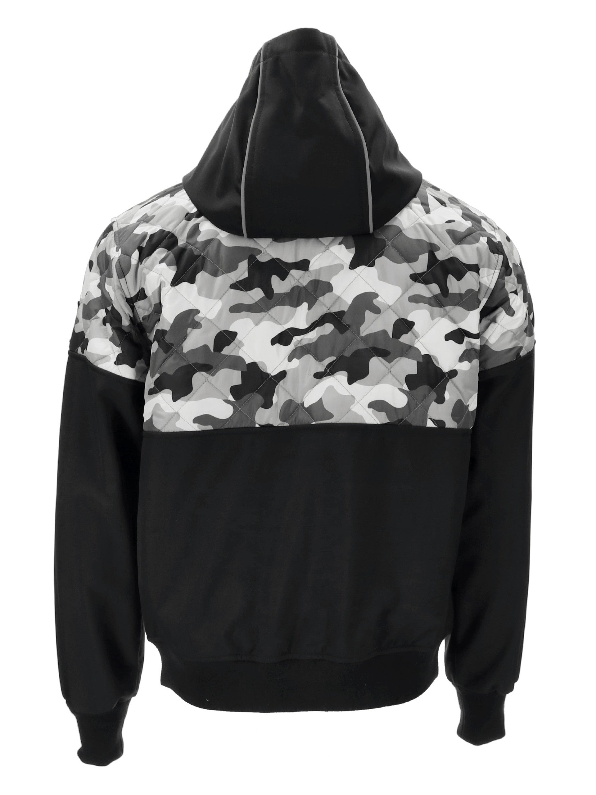 8725 Camo Diamond Quilted Hooded Jacket Black Camo