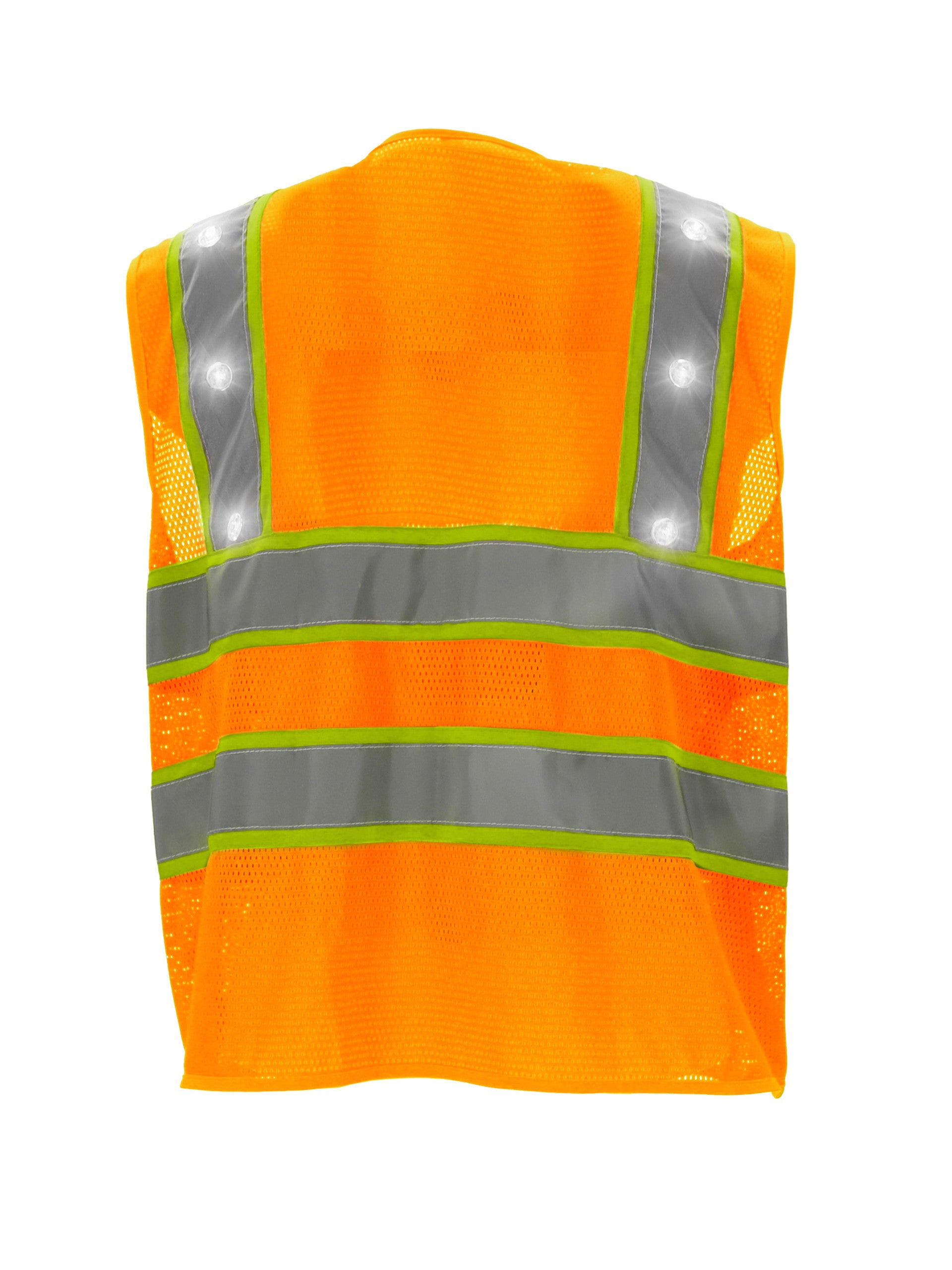 8975 HiVis Safety Vest with LED Lights Orange