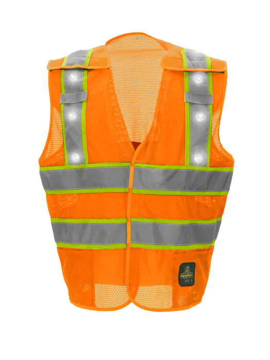 8975 HiVis Safety Vest with LED Lights Orange