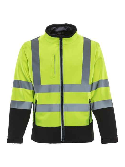 9291 HiVis Softshell Jacket Black/Lime