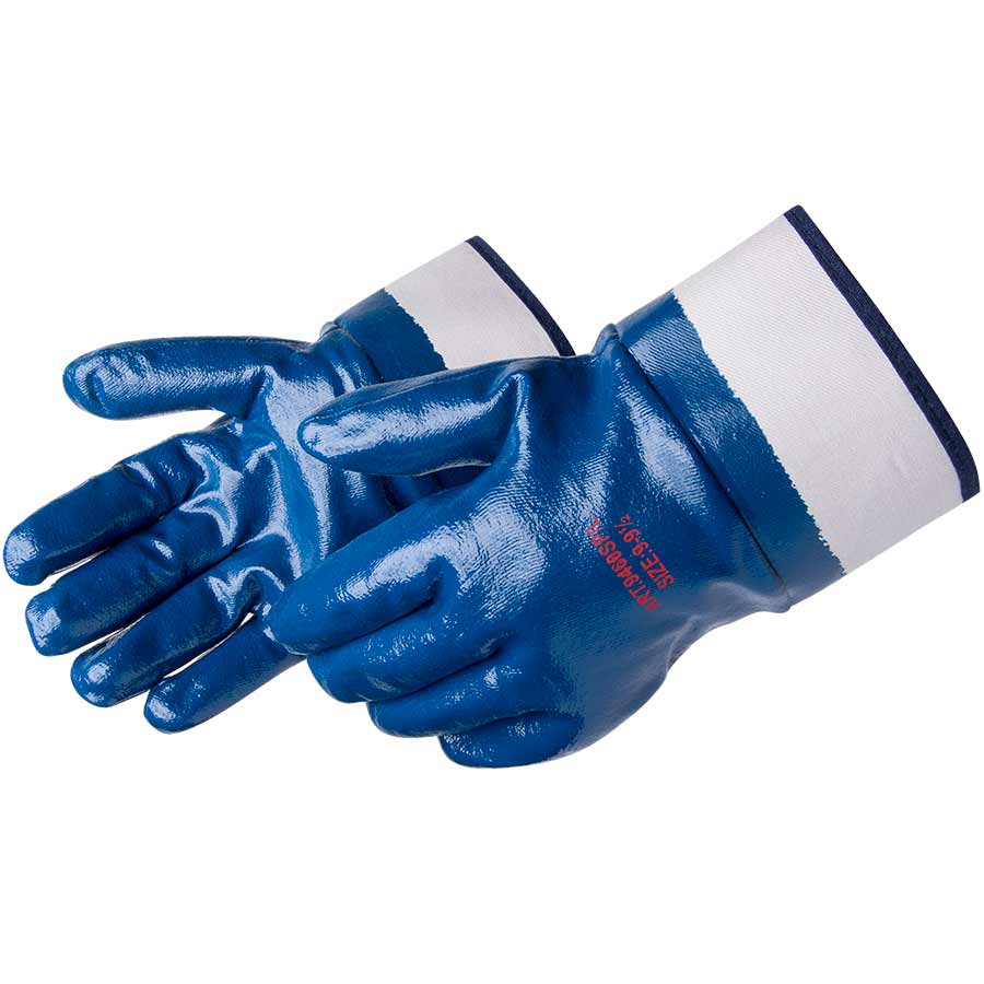 9460SP BLUE NITRILE FULLY COATED WITH SAFETY CUFF - Blue