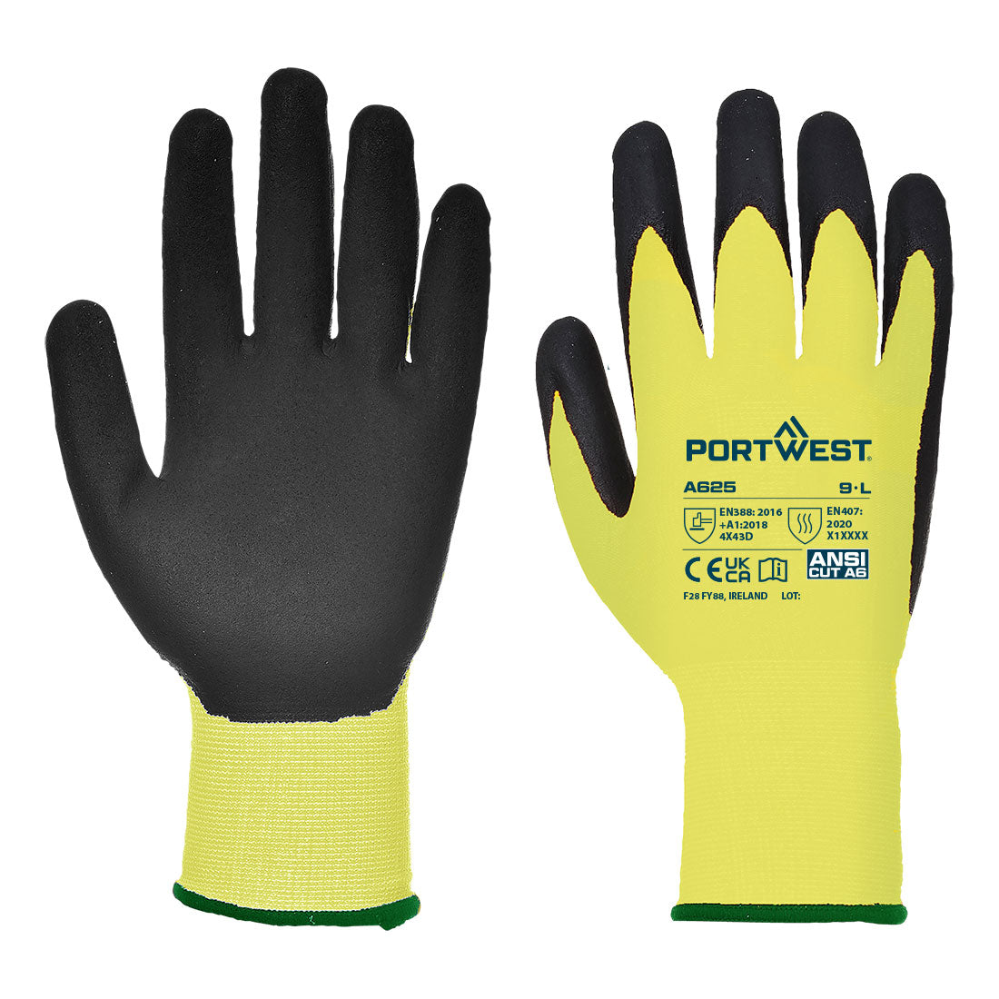 Portwest A625 Vis-Tex Cut Resistant Glove A4 - PU - 12/PK
