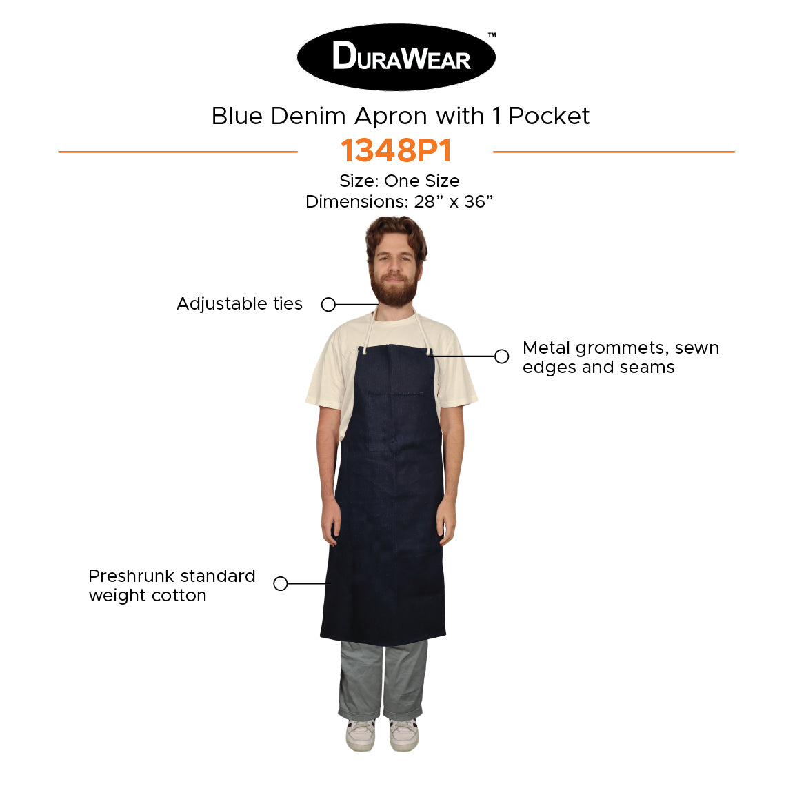 Liberty Safety 1348P1 DuraWear APRON - Blue