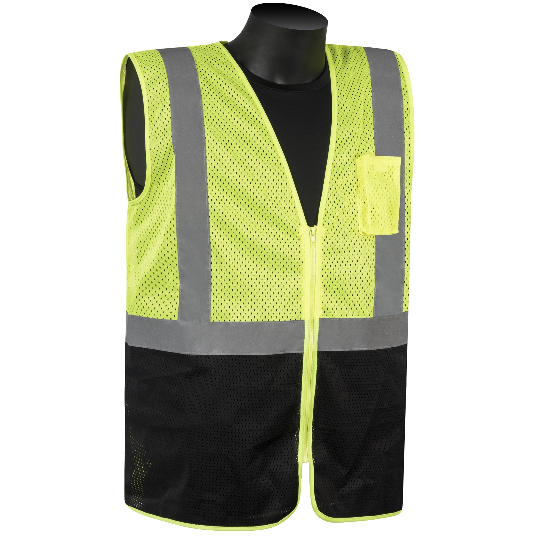 Liberty Safety C16002QGB HiVizGard™ Class 2 Economy Vest With Black Bottom 12/PK