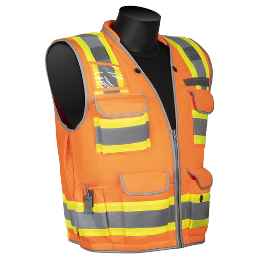 C16016F HIVIZGARDÖ SOLID FRONT MESH BACK ENGINEER SURVEYORÆS VEST - Orange