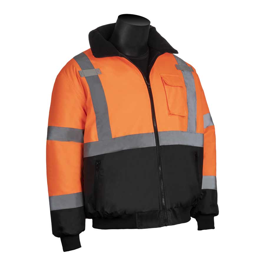 C16725F HIVIZGARDÖ BOMBER JACKET WITH BLACK BOTTOM - Orange