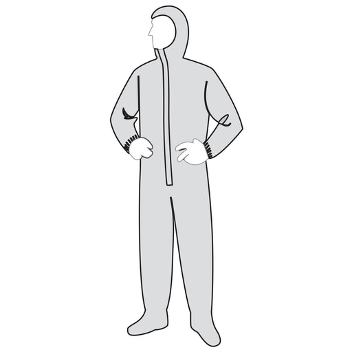 C18122 PermaGardÖ COVERALL - ATTACHED HOOD & BOOTS - White