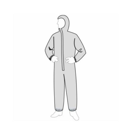 C18127 PermaGardÖ COVERALL - ATTACHED HOOD & ELASTIC ANKLES - White