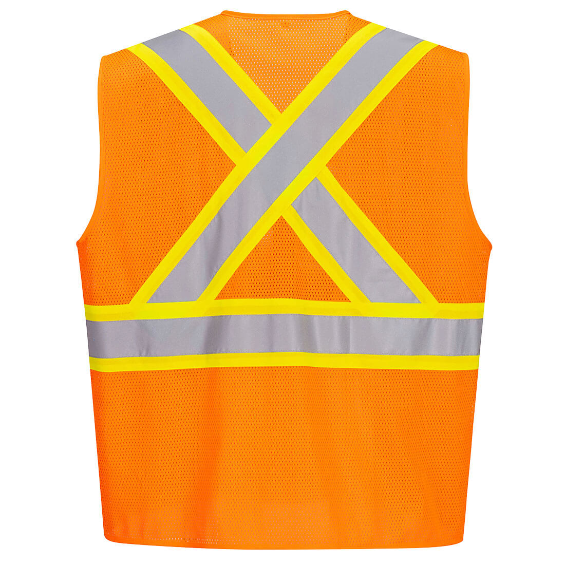 CA101 X-Back Contrast Tape Vest - Orange 12/PK