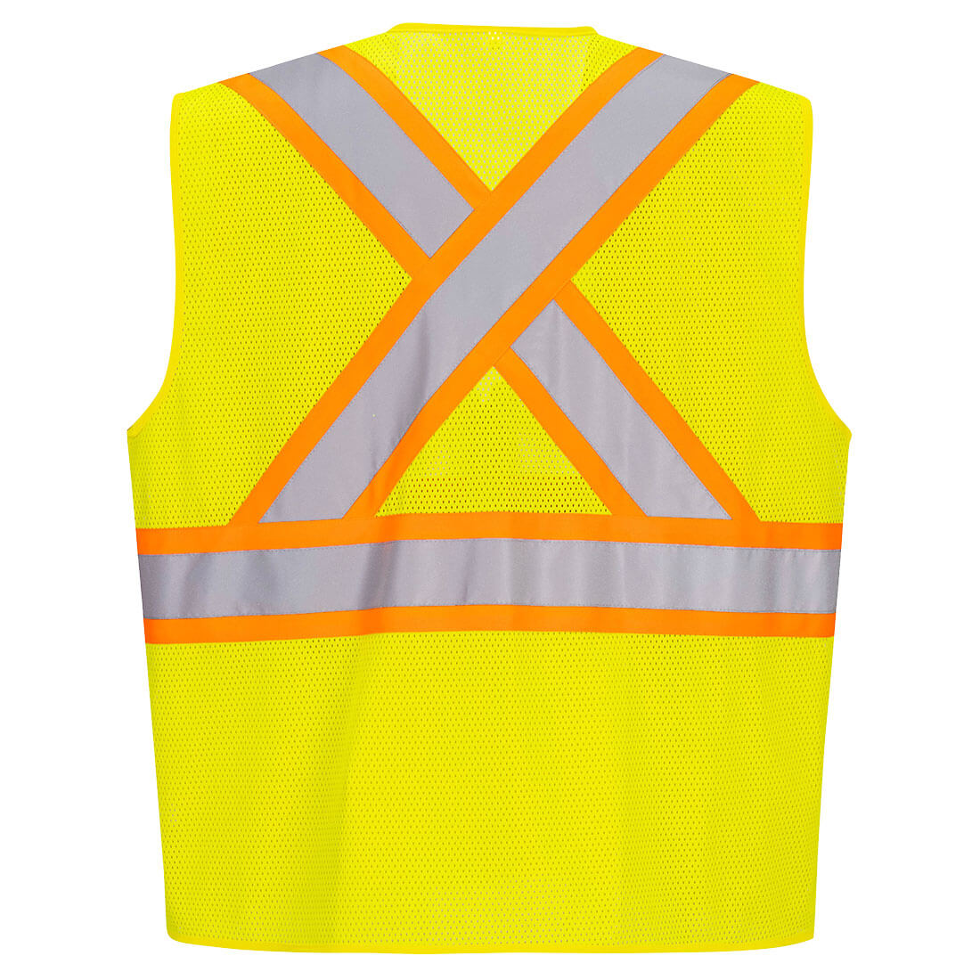 CA101 X-Back Contrast Tape Vest - Yellow 12/PK