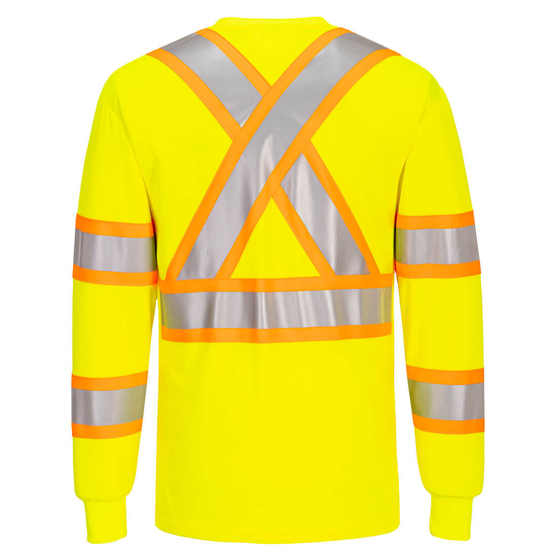 CA111 Hi-Vis X Back Contrast Tape T-Shirt L/S - Yellow