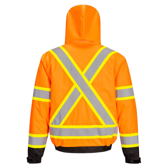 CA160 Hi-Vis X Back CA160 Contrast Tape Winter Bomber Jacket - Orange/Black