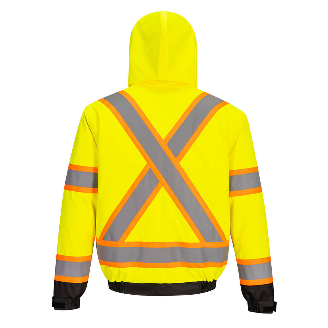 CA160 Hi-Vis X Back Contrast Tape Winter Bomber Jacket - Yellow/Black