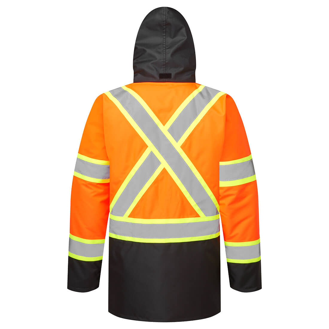 CA369 Hi-Vis X Back Contrast Tape Winter Jacket - Orange/Black