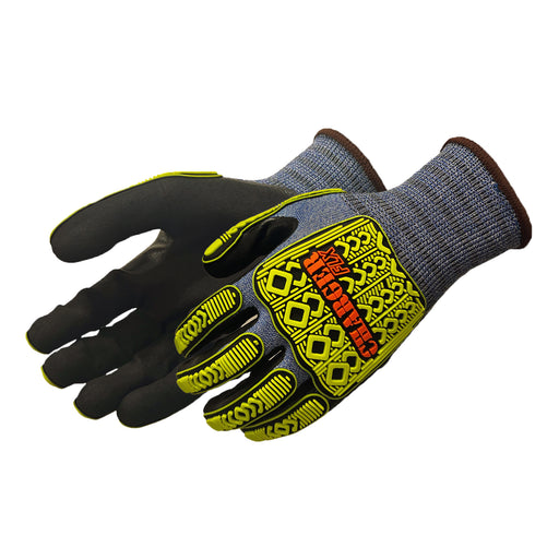 F4953 DayBreaker« BLACK SANDY FOAM NITRILE COATED - Hi-vis Green/Dark Blue/Black