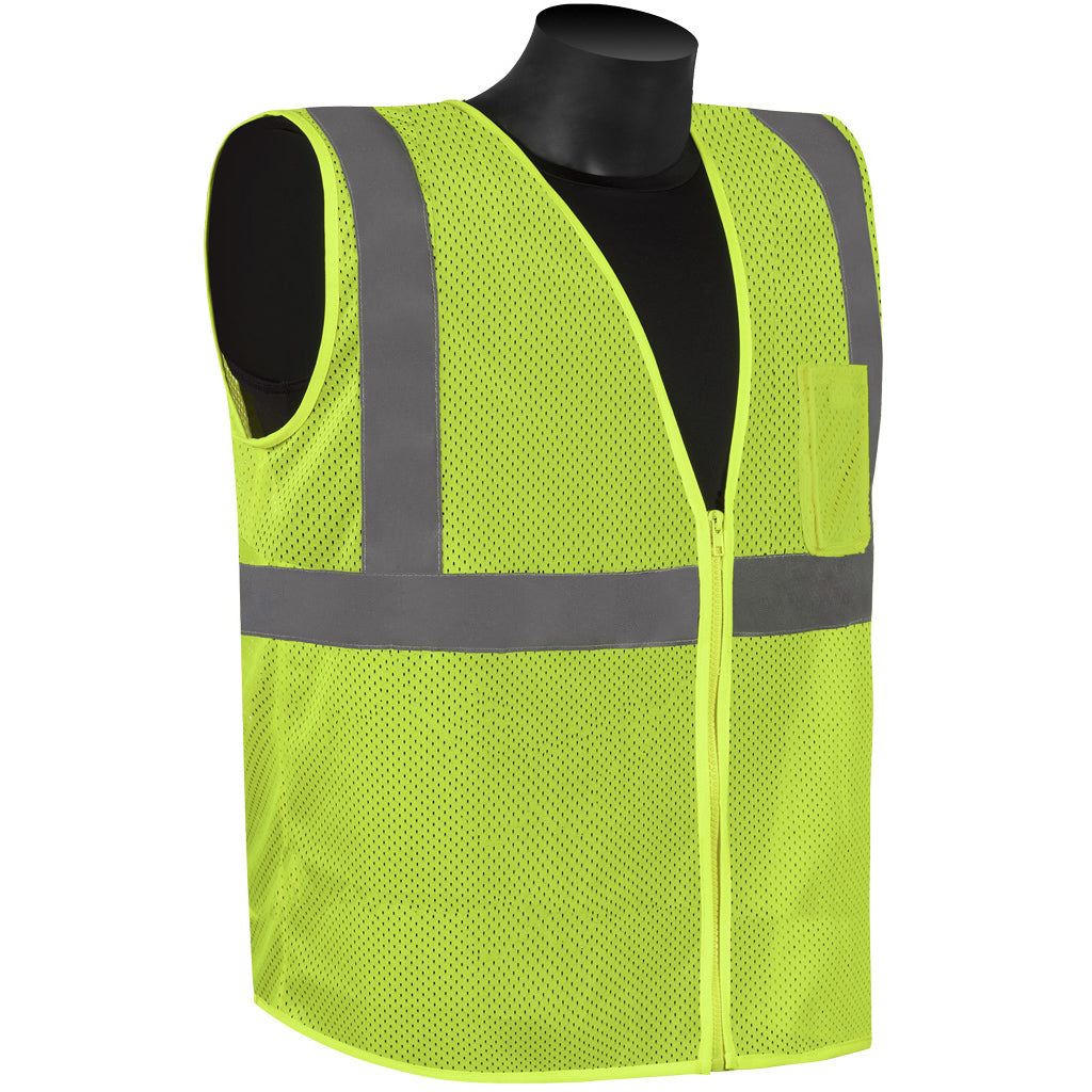 FR16002G HIVIZGARDÖ MESH VEST WITH BLACK BOTTOM - Hi-vis green