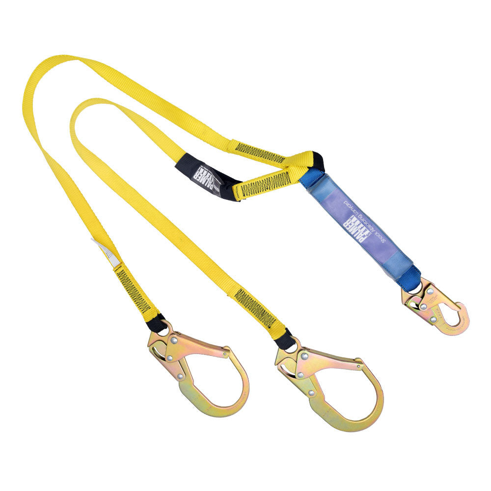 L112211 Palmer Safety 6ft Twin-Leg Lanyard w/ Steel Rebar Hooks