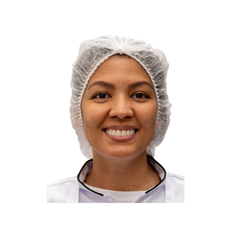 WBP24 White 24" Pleated Spunbonded Polypropylene Bouffant Caps
