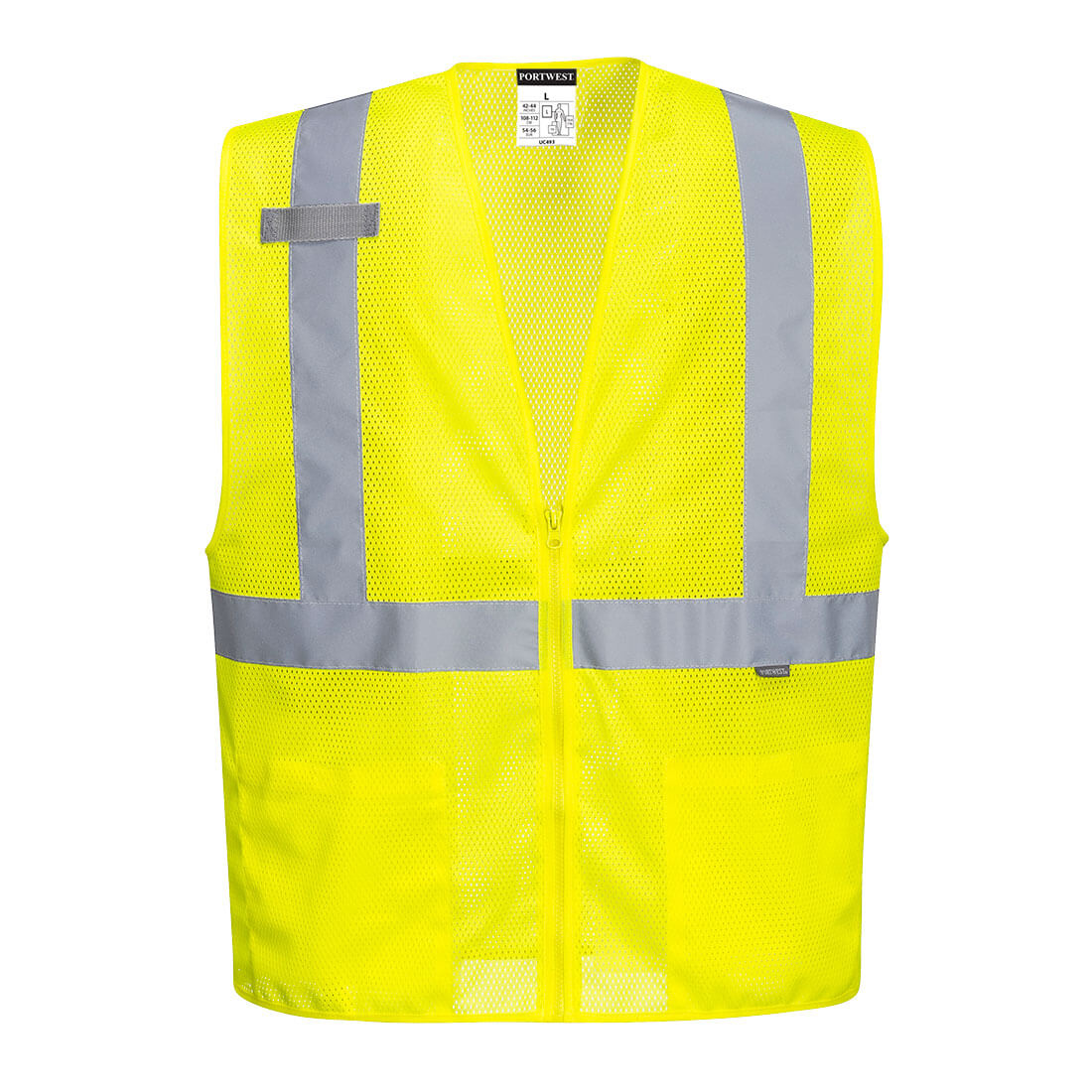 Economy Mesh Zipper Vest - Yellow