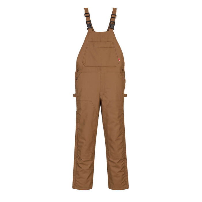 DuraDuck Flame Quilt Lined Bib Overall - Brown