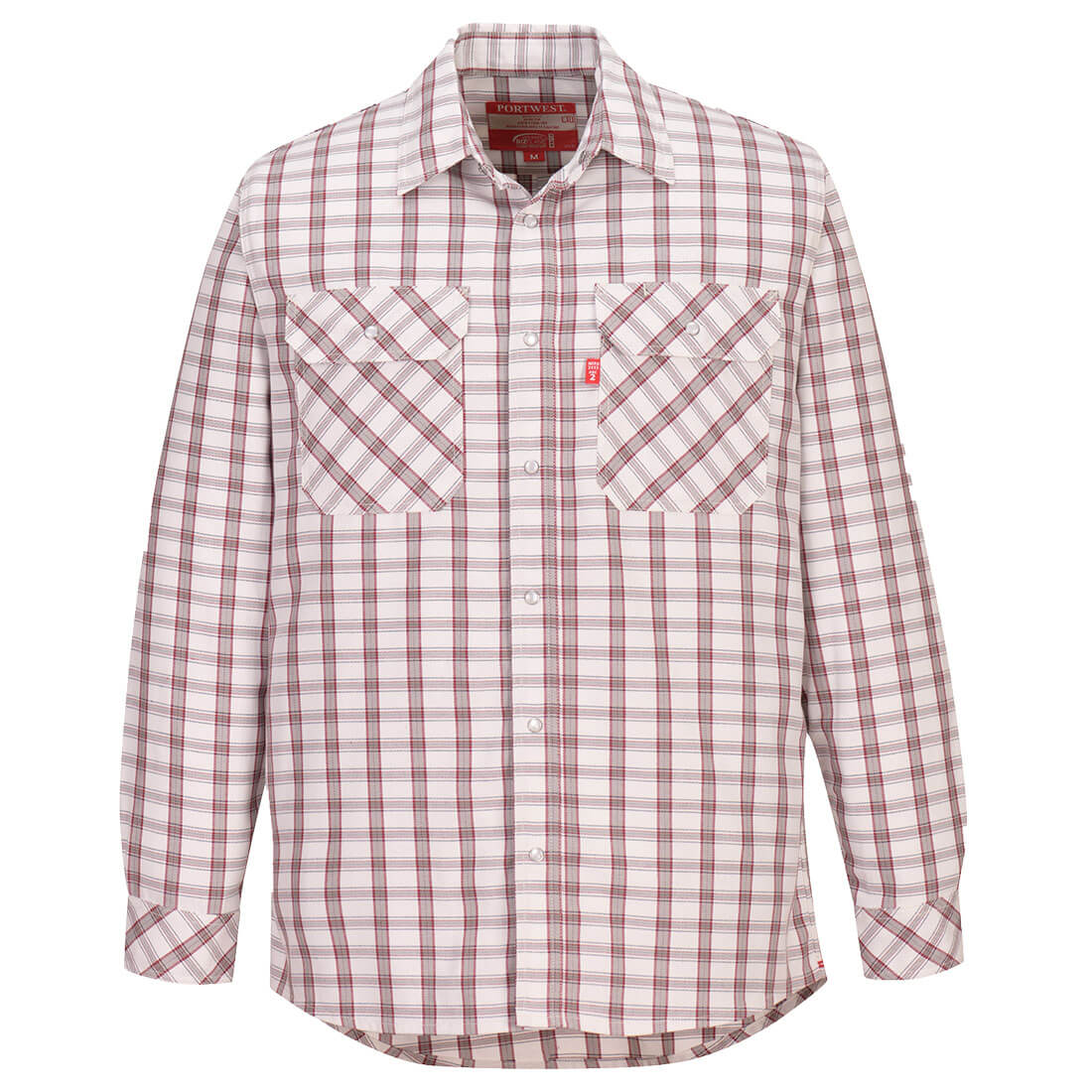 Bizflame 88/12 FR Plaid Shirt - White