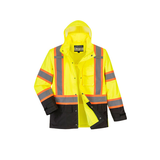 Hi-Vis Contrast Tape Rain Jacket - Yellow/Black