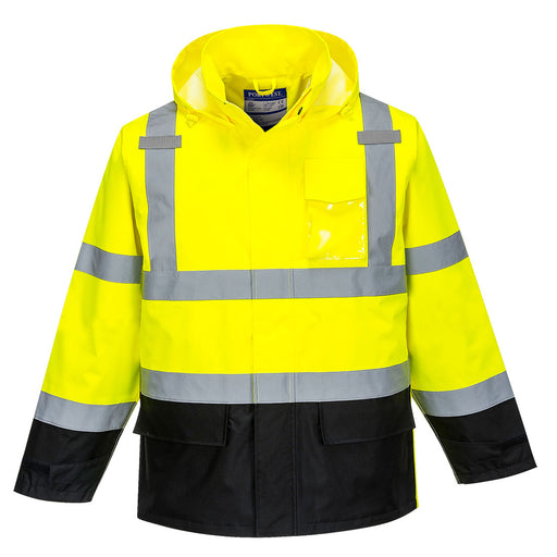 Hi-Vis Contrast Rain Jacket - Yellow/Black