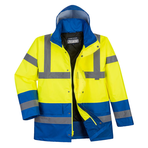 Hi-Vis Contrast Traffic Jacket - Yellow/Royal