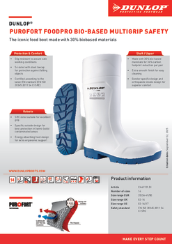 61131 Dunlop FoodPro Purofort Multigrip Safety - White/Blue