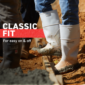 81012 Dunlop White PVC Steel Toe - White