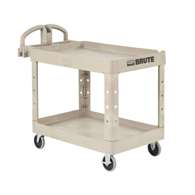 FG452088BLA BRUTE Heavy-Duty Ergo Handle Utility Cart, Lipped Shelf, , 500 lb. Capacity - Black