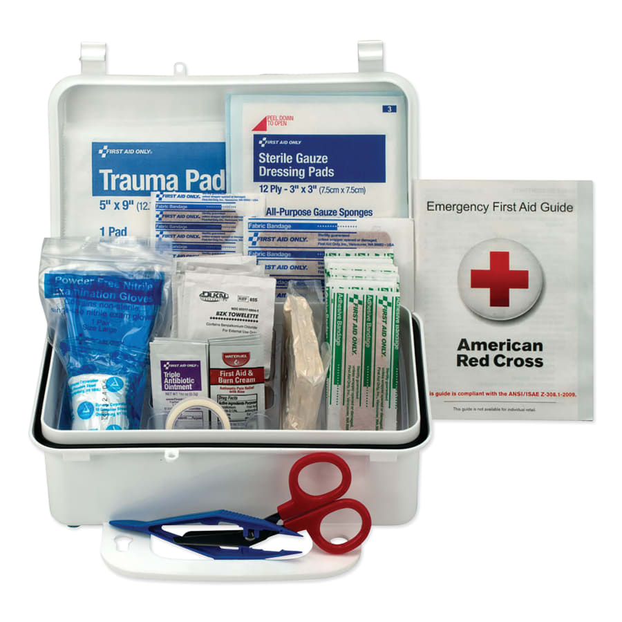 6060-10 Person ANSI First Aid Kit, Weatherproof Plastic Case, Wall Mount