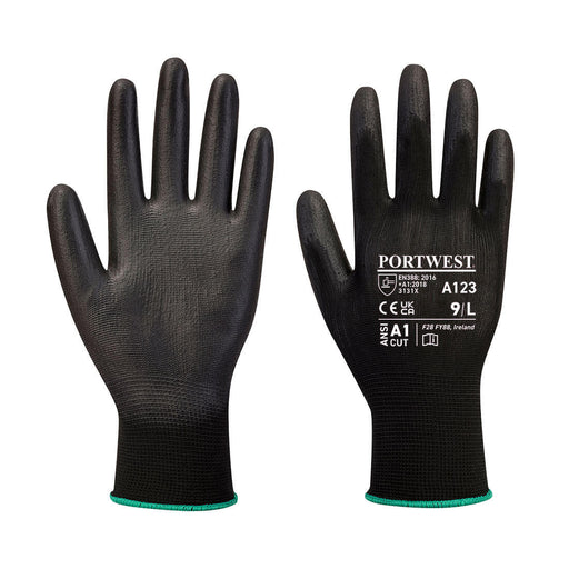 Latex Free PU Palm Glove - Full Carton (144) - Black