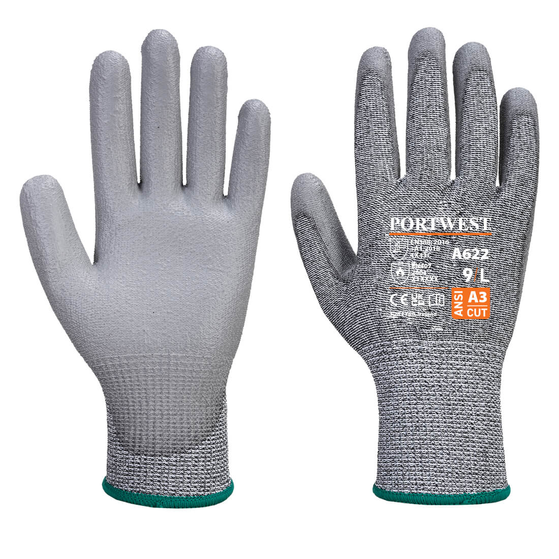 MR Cut PU Palm Glove - Gray