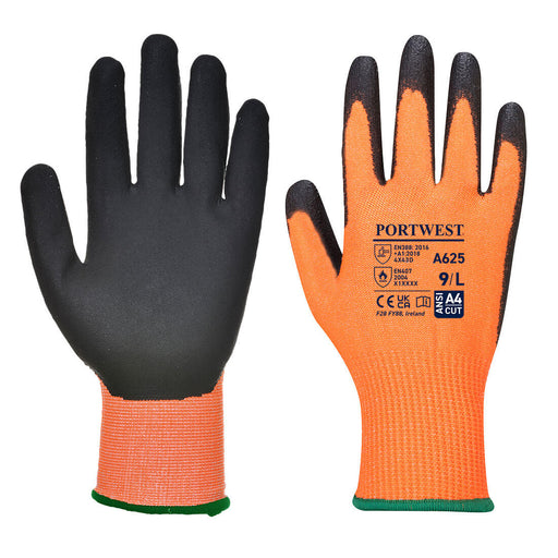 Vis-Tex Cut Resistant Glove - PU - Orange/Black