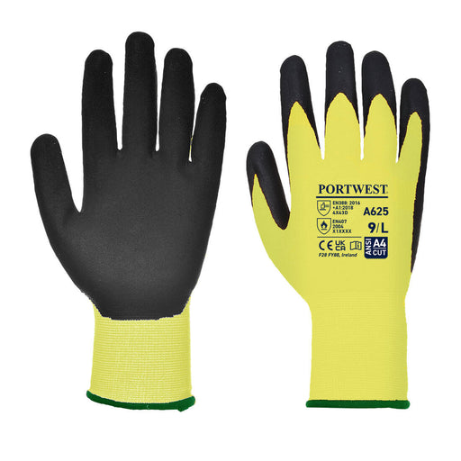 Vis-Tex Cut Resistant Glove - PU - Yellow/Black